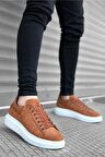 Yüksek Taban Bağcıklı Süet Taba Sneaker Tarz Erkek Ayakkabı