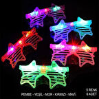 CEYLAN ADAM Işıklı Yıldız Şekilli Led Parti Gözlüğü 5 Renk 6’lı Set