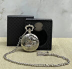 CEYLAN ADAM Özel Kutulu Tren Temalı Gümüş Köstekli Saat Alk4657