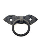 Antika Tarz Dekoratif Pirinç Yaprak Mobilya Kulbu, Kapı Kilit Halkası - 80 Mm, Oksit