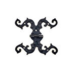 Antika Tarz Dekoratif Pirinç Süslü Menteşe - 100x90 Mm, Oksit