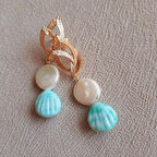 Mayorka İnci Midye Altın Küpe