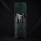 minimal X Kalemlik - Gerçek Deri ve El Yapımı - Minimalist Tasarım - Okyanus Yeşili