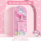 Sanrio My Melody Cinnamoroll Kuromi Kırtasiye Seti 12 Parça My Melody Kırtasiye Seti