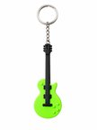 Yeşil Gitar Anahtarlık  Elektro Gitar Tasarımlı 3D Baskı Müzik Anahtarlığı - 10 Adet