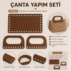 Çanta Yapım Seti Dikdörtgen Çanta Tabanı ve 2 Çanta Sapı 20x11 cm Kahverengi