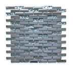 Mutfak tezgah arası ve iç mekan kaplama ve dekorasyon uygulamaları için, 15x48mm. Gümüş Krom, 30x30cm. Fileli Kristal Mozaik.