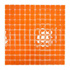 Mutfak tezgah arası, Havuz, Banyo, Sauna, Spa, iç , dış, zemin, duvar, kaplama ve dekorasyon uygulamalarında tüm yüzeyler için, 25x25mm. Bal Kabağı Turuncusu,  31.5x31.5cm. Fileli Cam Mozaik.