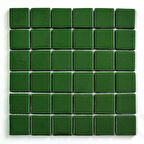 Mutfak tezgah arası, Havuz, Banyo, Sauna, Spa, iç , dış, zemin, duvar, kaplama ve dekorasyon uygulamalarında tüm yüzeyler için, 50x50mm. Yeşil,  31.5x31.5cm. Fileli Cam Mozaik.