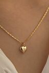14 Ayar Altın Kalp Valentino Zincir Kolye