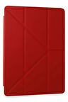 Samsung Galaxy Tab A9 Kılıf Kalemlikli Mars Tablet Kılıfı - Kırmızı-(5796)
