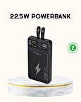 Powerbank Hızlı Şarj 10000 mAh Dahili Kablo