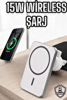 araç uyumlu Kablosuz 15W Taşınabilir Şarj Aleti Çift Kablo