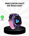 S10 Akıllı Çocuk Saati Mor Model Çift Yönlü Konuşma ve SOS Fonksiyonu