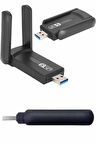 Wifi Alıcı Dual Band Usb 3.0 Adaptör Kablosuz Windows 7/8/10/11