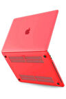 Macbook Pro 13 2020 Macbook Buzlu Kapak - Kırmızı-(5796)