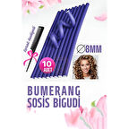 HSNET Bumerang Sosis Bigudi Tarak Seti 8 mm Kalınlık 10 Adet