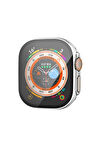 Apple Watch Ultra 49mm Legend Camlı Kasa Ekran Koruyucu - Gümüş-(5796)