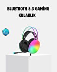 Kablosuz Gaming Kulaklık RGB Aydınlatmalı Bluetooth 5.3 Uzun Pil Ömürlü
