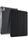 iPad Air 13 (2024) Kılıf Kalemlikli Mars Tablet Kılıfı - Siyah-(5796)