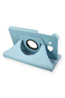 Samsung Galaxy T280 Tab A 7 Kılıf 360 Tablet Deri Kılıf - Turkuaz-(5796)