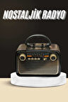 Nostaljik Radyo Bluetooth Bağlantılı Müzik Kutusu Ahşap
