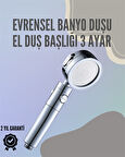 Paslanmaz Çelik Çok Fonksiyonlu El Duş Başlığı – 3 Modlu Püskürtme Seçen