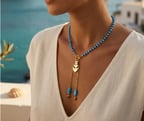 MK Design Jewelry TASARIM MAVİ KOLYE