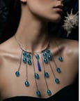 MK Design Jewelry Mavi Cam Kolye