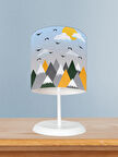 MEKTA HOME BEBEK VE ÇOCUK ODASI Renkli Dağ Desenli Abajur
