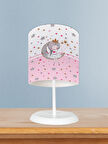 MEKTA HOME BEBEK VE ÇOCUK ODASI Ayda Oturan Prenses Kız Desenli Pembe Abajur