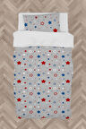 MEKTA HOME BEBEK VE ÇOCUK ODASI Mavi Kırmızı Yıldız Desenli Nevresim Takımı