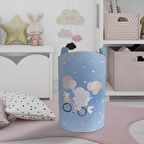 MEKTA HOME BEBEK VE ÇOCUK ODASI Bisiklet ve Yavru Fil Desenli Oyuncak Sepeti