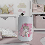 MEKTA HOME BEBEK VE ÇOCUK ODASI Kurdeleli Kız Desenli Oyuncak Sepeti