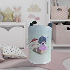 MEKTA HOME BEBEK VE ÇOCUK ODASI Mantar ve Prenses Kız Desenli Oyuncak Sepeti