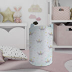 MEKTA HOME BEBEK VE ÇOCUK ODASI Çiçekli Yıldız Desenli Oyuncak Sepeti