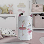 MEKTA HOME BEBEK VE ÇOCUK ODASI Pembe Balerin Ve Kuğu Desenli Oyuncak Sepeti