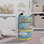 MEKTA HOME BEBEK VE ÇOCUK ODASI Şehir Desenli Oyuncak Sepeti