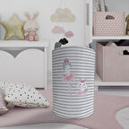 MEKTA HOME BEBEK VE ÇOCUK ODASI Tavşanlı Balerin Kız Desenli Oyuncak Sepeti