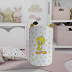 MEKTA HOME BEBEK VE ÇOCUK ODASI Seksekli Sarı Yıldız Desenli Oyuncak Sepeti