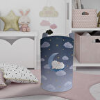 MEKTA HOME BEBEK VE ÇOCUK ODASI Ayda Uyuyan Kuzu Desenli Oyuncak Sepeti