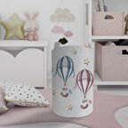 MEKTA HOME BEBEK VE ÇOCUK ODASI Uçan Balon ve Yıldızlar Desenli Oyuncak Sepeti