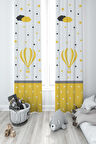MEKTA HOME BEBEK VE ÇOCUK ODASI Uçan Balon Desenli 2 Kanat Fon Perde
