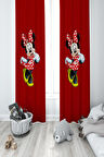 MEKTA HOME BEBEK VE ÇOCUK ODASI Mickey Mause Desenli 2 Kanat Fon Perde
