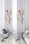 MEKTA HOME BEBEK VE ÇOCUK ODASI Yıldızlı Unicorn Desenli 2 Kanat Fon Perde