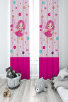 MEKTA HOME BEBEK VE ÇOCUK ODASI Peri Kız Desenli 2 Kanat Fon Perde