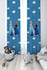 MEKTA HOME BEBEK VE ÇOCUK ODASI Seksekli ve Elsa Anna Desenli 2 Kanat Fon Perde