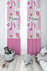 MEKTA HOME BEBEK VE ÇOCUK ODASI Princess Desenli Pembe 2 Kanat Fon Perde