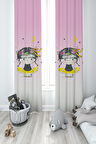 MEKTA HOME BEBEK VE ÇOCUK ODASI Balerin Çocuk Desenli 2 Kanat Fon Perde