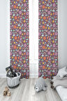 MEKTA HOME BEBEK VE ÇOCUK ODASI Karışık Desenli 2 Kanat Fon Perde
